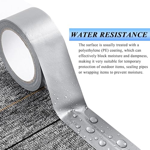 3pcs Duct Tape Heavy Duty Waterproof, Premium Sliver/Grey Strong Adhesive Flex Seal Duct Tape Bulk for Ductwork Repair, Carpet Tape, Dryer Vent, HVAC (65 FT*2 Inch*190μm,70Mesh) Indoor Outdoor Hose - size: 3 Rolls, 2" x 21 Yds