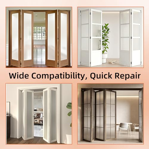 8pcs Bi-Fold Door Hardware Kits - Closet Doors Top Roller Guide and Top Pivot, Bifold Door Repair Kit Spring Loaded Sliding Closet Door Hardware for Barn Folding Shower Doors