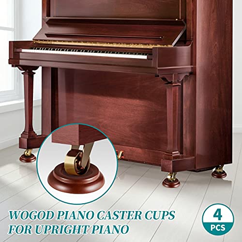 Piano Caster Cups - Upright Piano Wheel Floor Protectors Piano Coasters .Set of 4 - color: Brown