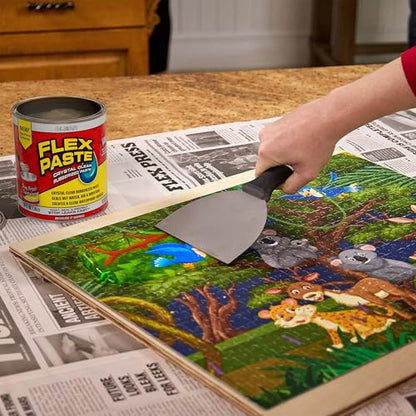 Flex Paste, Waterproof Paintable Putty, Spackle Sealant, Fill Gaps Cracks Holes - Block Out Water and Air - UV Resistant - Walls, Drywall, EPDM, Concrete, Roof, RV Repairs, Clear, Quart - size: Quart