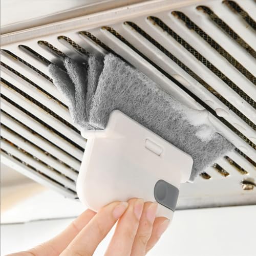 Window Track Cleaning Brush with Hidden Scraper for Sliding Door and Window Tracks, Shutters, Kitchen Sink Cleaning - color: Gray