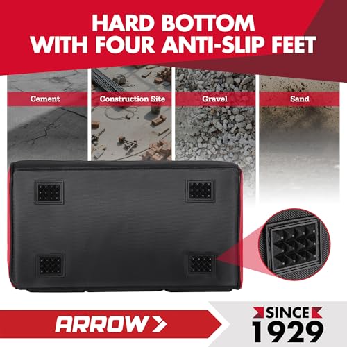 ARROW 14" Heavy Duty Tool Bag with Anti-Slip Feet, Tool Organizer Bag with Reflective Band, 840D Oxford Fabric, Multiple 11 Pockets, Soft Tool Bag for Men Women Electrician Mechanic Plumber HVAC - size: 14 Inch