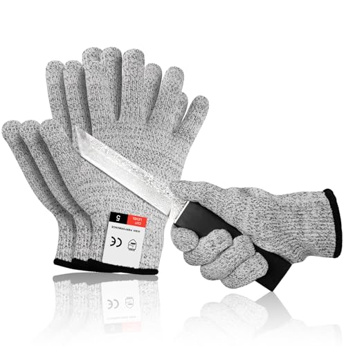 Cut Resistant Gloves, Level 5 Protection, Food Grade Safety Gloves for Mandolin Slicing, Multiple Sizes - size: Medium