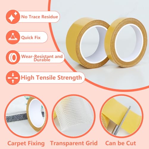 Heavy Duty Double Sided Tape 2 in x 33 FT Strong Adhesive Mounting Tape, Multipurpose Removable Tape for Carpets, Walls, Home, Office, Mounting, Fixing & Splicing