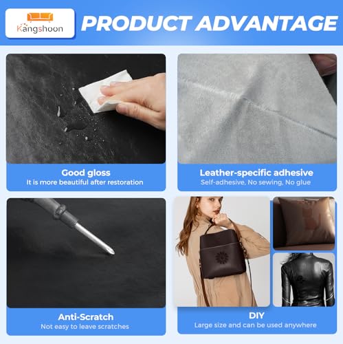Leather Repair Patches, 3.5X79 Inch Self-Adhesive Leather Repair Tape, Stretch Vinyl Repair Kit for Couch Furniture Sofas Car Seats (Black, 3.5X79 Inch) - color: Glossy Black, size: 3.5X79 Inch