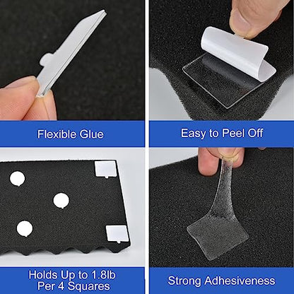 500Pcs Double Sided Tape for Acoustic Foam Panels, Removable Mounting Tape Wall Strong Adhesive Sound proofing Transparent Putty Clear Sticker Heavy Duty 1inch Round - color: 500Pcs Round