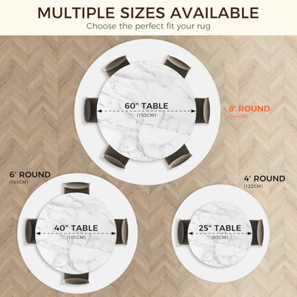 BAGAIL BASICS Round 8 FT Rug Pad Gripper for Hardwood Floors, Non Slip Rug Pads for Area Rugs, Extra Thick Under Rug Padding, Protect Your Rugs & Floors - size: 8' (Round)