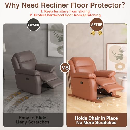 4 Pack Premium Non Slip Furniture Rail Pads for Hardwood Floors, 30in Rubber Recliner Chair Floor Protectors, Anti Slip Furniture Grippers Recliner Pads to Keep Furniture from Sliding on Floor Brown - size: 4 Pcs Rail-Brown