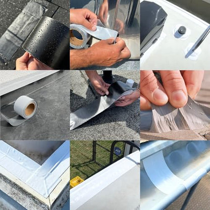 HSS Sealant Tape with MicroSealant - Waterproof Commercial Roofing Tape for Roof and RV Repair - UV- & Weatherproof - Grey - 4 inch x 25 ft. - color: Gray, size: 4" x 25'