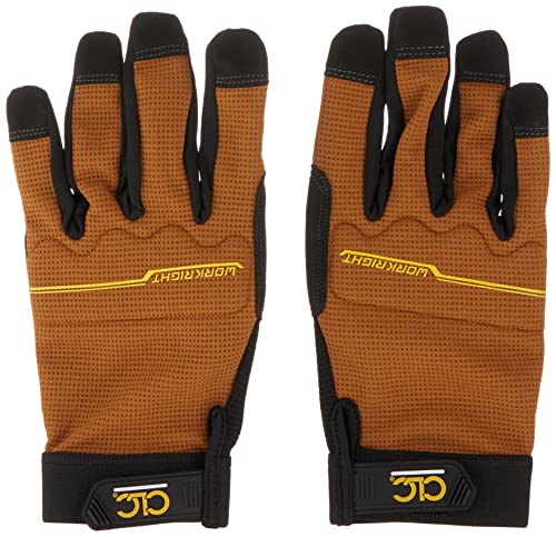 Custom Leathercraft124L Workright Flex Grip Work Gloves, Shrink Resistant, Improved Dexterity, Tough, Stretchable, Excellent Grip , Assorted - size: Large (Pack of 1)