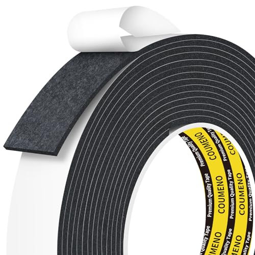 Single-Sided Adhesive EVA Foam Tape 1inX10FT,Black Foam Weather Stripping,Door Seal & Window Insulation Tape,Waterproof Sound Proof Seal Strip for Doors,Windows,Garage Door & Gap Sealing - color: Black, size: 1in x 10FT