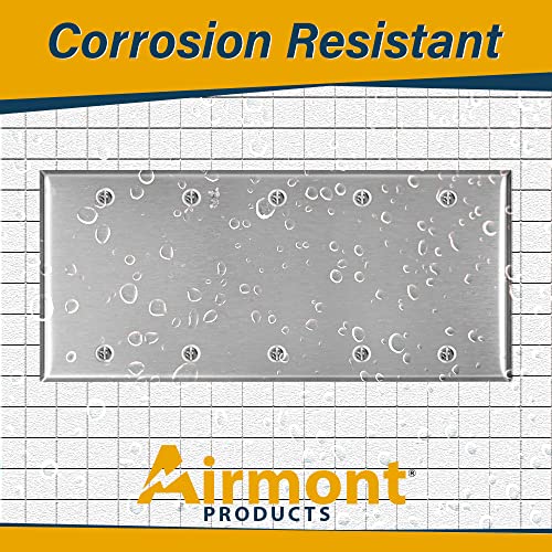 Stainless Steel Blank Wall Plate, 5 Gang Standard Size 4.50'' x 10'' Corrosion and Heat Resistant, Unbreakable Metal, Silver, Cover Unused Electrical Sockets or Switch Holes - size: 5 Gang