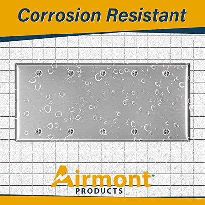 Stainless Steel Blank Wall Plate, 5 Gang Standard Size 4.50'' x 10'' Corrosion and Heat Resistant, Unbreakable Metal, Silver, Cover Unused Electrical Sockets or Switch Holes - size: 5 Gang