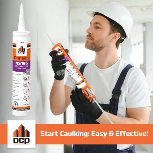DCP Donseal NS196 Silicone Caulk Sealant 1 Pack – 100% Silicone Tube for Bathroom, Kitchen, Outdoor, Bathtub and Window Seal, 10.1 fl oz – Clear - style: 1-pack
