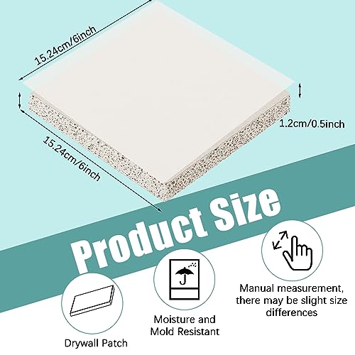 Amylove Drywall Repair Panel Drywall Patch Panel for Wall Repair(4 Pieces,6" x 6" x 1/2") - size: 6" x 6" x 1/2"