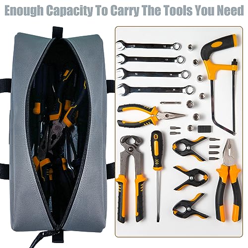 MELOTOUGH Utility Tool Tote bag Combo Kit-Includes 2 Medium Tool Organizer Bags for Electrician, Plumbing, Gardening, HVAC & More (14 inch,Black&Grey) - color: Black & Grey