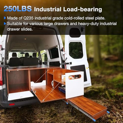 Heavy Duty Locking Drawer Slides Full Extension Runners with Lock 12 14 16 18 20 22 24 26 28 30 32 34 36 38 40 Inch Side Mount Rails for Drawer Capacity 215lb 1 Pair - size: 28 Inch