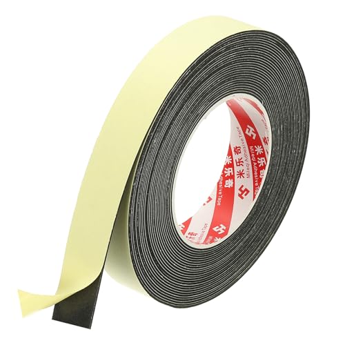 PATIKIL 1 Inch x 33 Ft Weather Stripping Door Seal Strip, 1mm Thick EVA Self Adhesive Foam Seal Tape for Door Window Insulation, Black - size: 1 Inch x 33 Ft