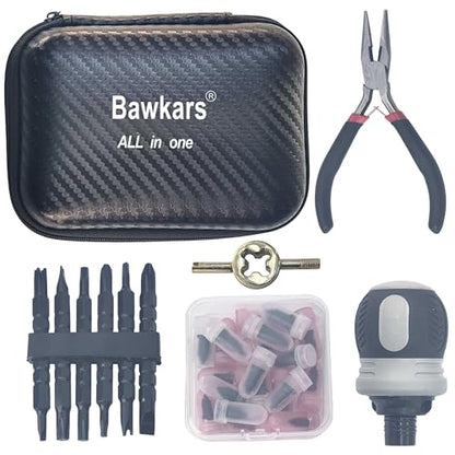 Tire Repair Rubber Nail Kit with Ratcheting Screwdriver, Needle-Nose Pliers & Organizer Case, Fast Self-Service Tool for Car, Truck, Motorcycle, Tractor Tire Puncture Repair - size: All-in-One Package