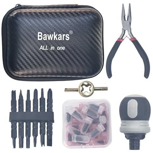 Tire Repair Rubber Nail Kit with Ratcheting Screwdriver, Needle-Nose Pliers & Organizer Case, Fast Self-Service Tool for Car, Truck, Motorcycle, Tractor Tire Puncture Repair - size: All-in-One Package