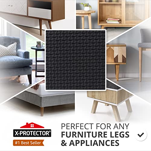 Non Slip Furniture Pads X-PROTECTOR – 16 PCS Furniture Grippers 2 1/2" - Ideal Self-Adhesive Rubber Feet for Furniture Feet – Non Skid Furniture Pads Floor Protectors – Keep Furniture in Place! - size: 16 Square 2.5"