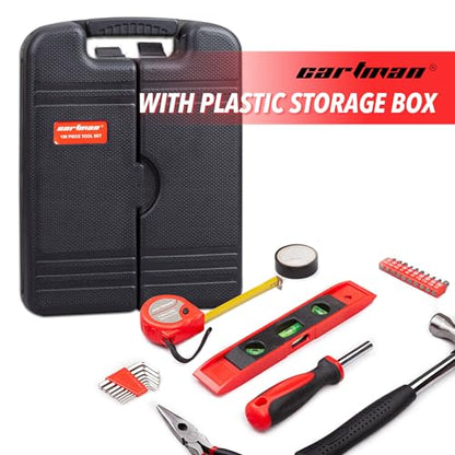 CARTMAN 136-Piece Tool Set General Household Hand Tool Kit with Plastic Toolbox Storage Case - style: 136 PC