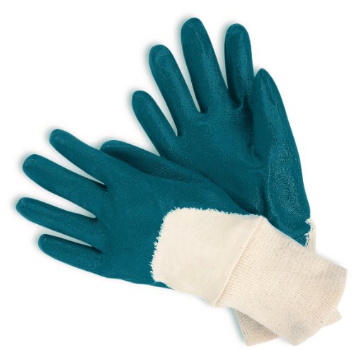 MCR Safety 97980M Predator Economy Palm Coated Gloves with Interlock Lined and Knitted Wrist, Blue/White, Small, 1-Pair