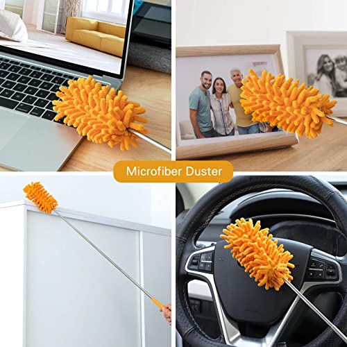 10 Pcs Venetian Window Blind Cleaner Duster Tool Set, Mini Blind Cleaner Duster Brush, Hand Held Air Conditioner Shutters Duster, Dirt Cleaner for Blind, Fan, Air Conditioner, Window Groove Gap - color: Orange