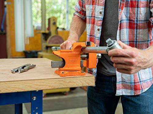 Pony Tools 24545 4-1/2in. Light Duty Bench Vise with Swivel Base, Orange
