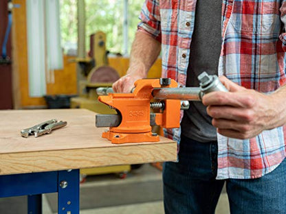 Pony Tools 24545 4-1/2in. Light Duty Bench Vise with Swivel Base, Orange