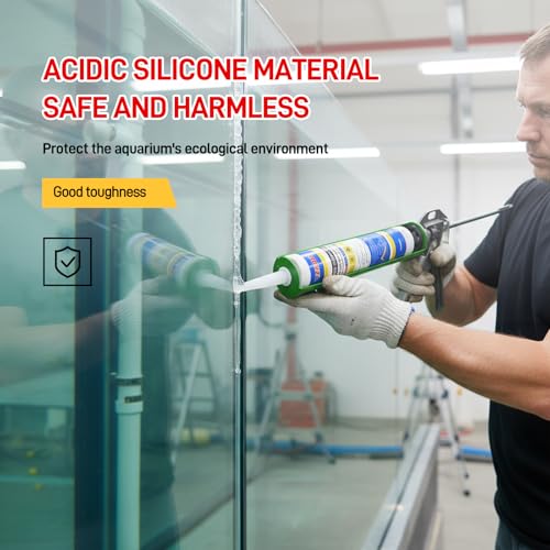VGS067Aquarium Safe Silicone Sealant - 100% Waterproof Fish Tank Glue, Clear Structural Adhesive for Glass Building & Repair, High Strength Acidic Cure, (10.15 fl oz- Caulking Gun Required) - style: 1 Pack