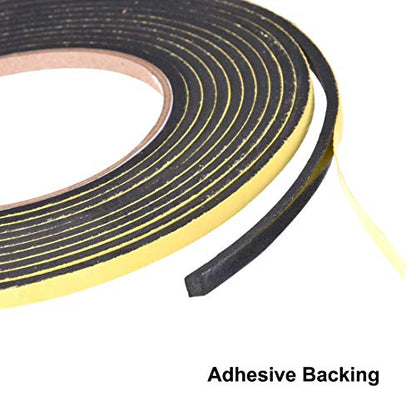 uxcell Sealing Foam Tape 5mm Wide 3mm Thick 4m/13ft Long, Self Adhesive Weather Strip for Window Door Insulation - size: 5mmx3mmx4m