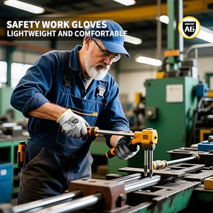 Cut Resistant Work Gloves, ANSI A6, PU Coated Palms for Flexible No Slip Grip, Food Grade, Abrasion Resistant - size: 10 PAIRS - L
