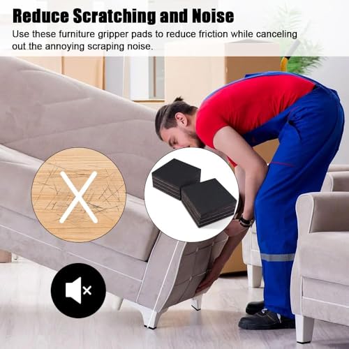 Non Slip Furniture Pads, 8pcs 75 mm Furniture Grippers Rubber Feet Floor Protectors, Premium Adhesive Anti Slip Pad for Keep Heavy Duty Furniture in Place and Protect Floor from Scratches…