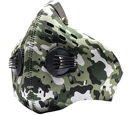 ECO-GEAR Anti Pollution Face Mask with Military Grade Protection | Anti Smoke, Exhaust Gas, Dust & Pollen - color: Camouflage-medium