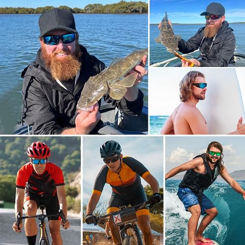 Polarized Sports Sunglasses for Men Women Unbreakable Frame Cycling Fishing Wrap Around Sunglasses UV400 Protection - color: 1-black Frame/Brown Lens