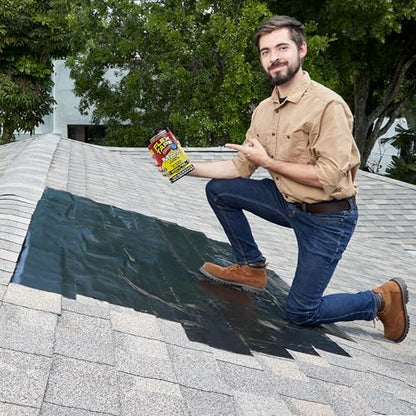 Flex Tape, Original Thick Flexible Rubberized Waterproof Tape - Seal and Patch Leaks, Works Underwater, Indoor Outdoor - Home RV Roof Plumbing and Pool Repairs, Black, 12 in x 10 ft, Pack of 1