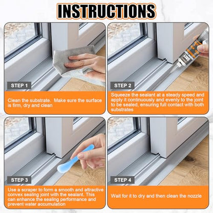 JAOJAO Gray Caulk, Waterproof Gray Silicone Caulk Excellent Adhesion Long-Lasting Flexibility Stable Performance Widely Applicable for Kitchen Sinks Bathrooms Doors and Windows, 100ml - color: Grey