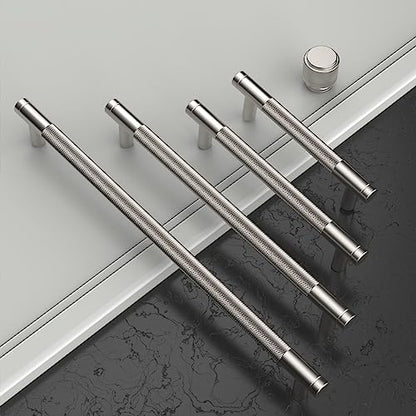Asidrama 30 Pack Brushed Satin Nickel Kitchen Cabinet Knobs - Knurled Dresser Drawer Cabinet Hardware Zinc Knobs for Dresser Drawers - color: Brushed Satin Nickel, style: 30 Pack