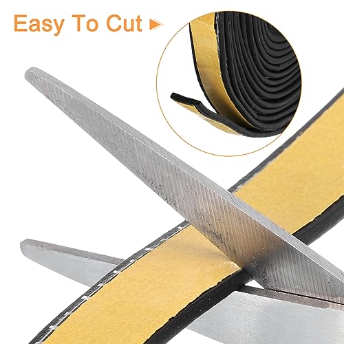uxcell Weather Stripping 3/8" W x 5/64" T x 26ft L Adhesive Door Window Seal Strip Foam Seal Tape for Doors Window Insulation - size: 3/8"W x 5/64"T x 26ft L