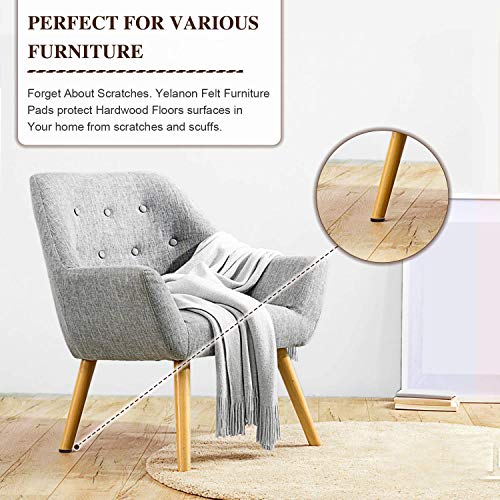 Yelanon Felt Furniture Pads for Hardwood Floors -261 Pcs Premium Floor Protectors for Furniture, Felt Pads for Chair Legs, Brown & Beige - size: 261 pcs Brown & Beige