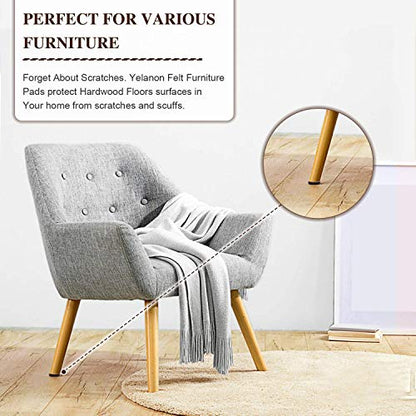 Yelanon Felt Furniture Pads for Hardwood Floors -261 Pcs Premium Floor Protectors for Furniture, Felt Pads for Chair Legs, Brown & Beige - size: 261 pcs Brown & Beige