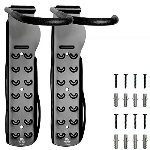 BikeHand Bike Wall Hanger - Heavy Duty Vertical Bicycle Wall Hook Mount Holder Rack for Garage Shed Indoor Storage - Fits MTB & Road Bikes (PACK 2) - size: PACK 2