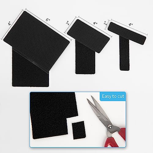 Art3d 16 Sets Hook and Loop Tape Sticky Back, 4"x2" Double-Sided Command Adhesive Strip Heavy Duty - color: Black, size: 4 x 2 Inch (Pack of 16)