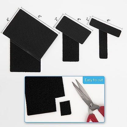 Art3d 16 Sets Hook and Loop Tape Sticky Back, 4"x2" Double-Sided Command Adhesive Strip Heavy Duty - color: Black, size: 4 x 2 Inch (Pack of 16)