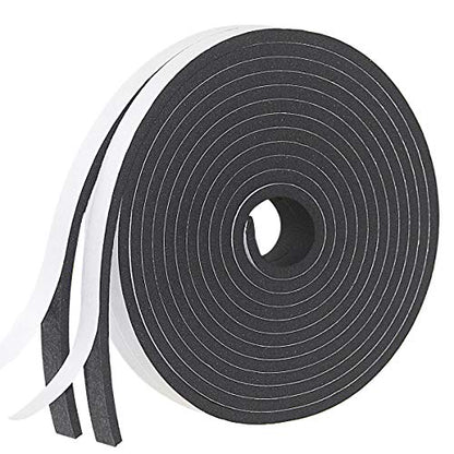 Weather Stripping Door Seal Strip for Doors and Windows, 1/2In x 1/2In x 13Ft x 2 Roll Foam Insulation Tape Self Adhesive,Sound Proof,Weatherstrip,Pipe Cooling, Air Conditioning Seal Strip - size: W:1/2In xT: 1/2In xL: 13Ft x 2 Roll