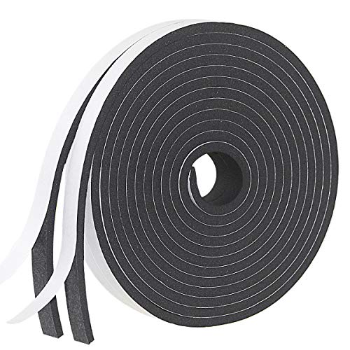 Weather Stripping Door Seal Strip for Doors and Windows, 1/2In x 1/2In x 13Ft x 2 Roll Foam Insulation Tape Self Adhesive,Sound Proof,Weatherstrip,Pipe Cooling, Air Conditioning Seal Strip - size: W:1/2In xT: 1/2In xL: 13Ft x 2 Roll