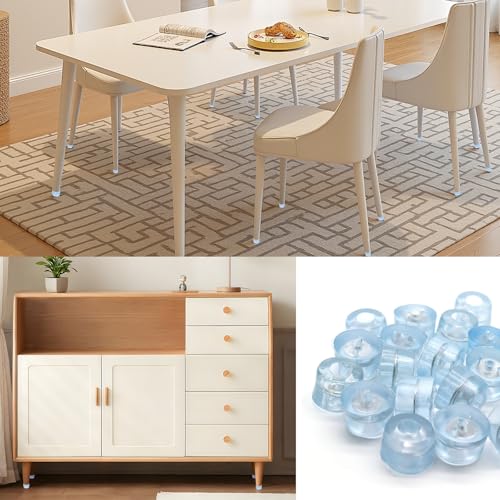 Transparent Screw Feet Rubber Pads Non Slip Non Skid Feet Pad for Furniture -Pack of 20 - color: Clear Round B