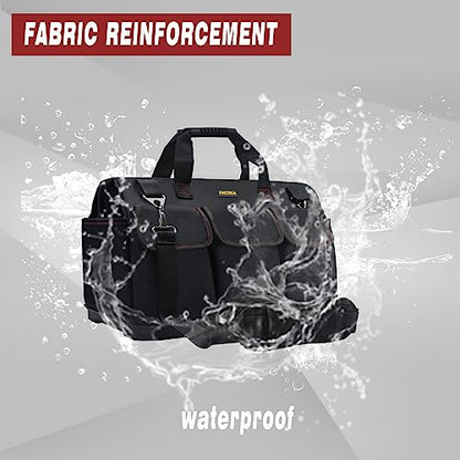 FASTECH 22-inch Heavy Duty Bottom Tools Bag With Wide Mouth For Tool Storage, Carrier and Organizer, Tool Bag For Men, Wide Mouth Tote Bag With Inside Pockets (22Inch) - size: 22IN BOTTOM