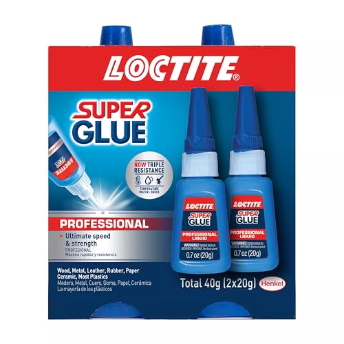Loctite Super Glue Professional Liquid, Clear, 0.7 fl oz Bottle, 2 Pack - Superglue for Plastic, Wood, Metal, Crafts & Repair, Cyanoacrylate Adhesive Instant Glue, Quick Dry - size: 2 Pack